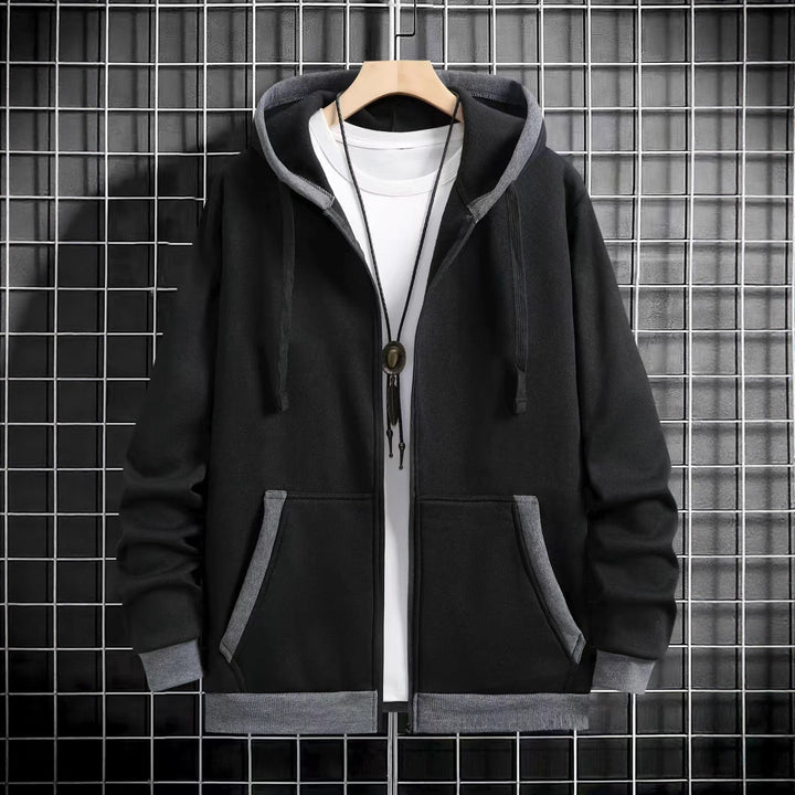 Herren Bekväm Hoodie med dragkedja och praktiska fickor Mirla-Eva Jonsson