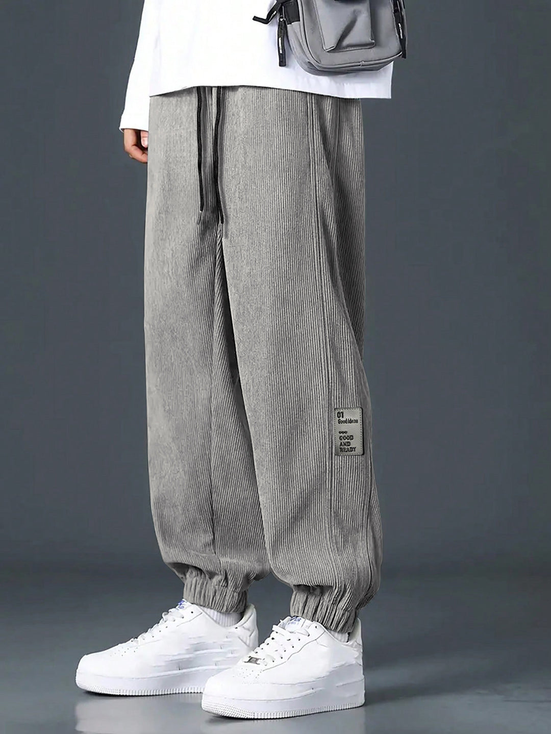 Herren Bekväma och avslappnade sweatpants med elastisk midja och sidfickor Mirla-Eva Jonsson