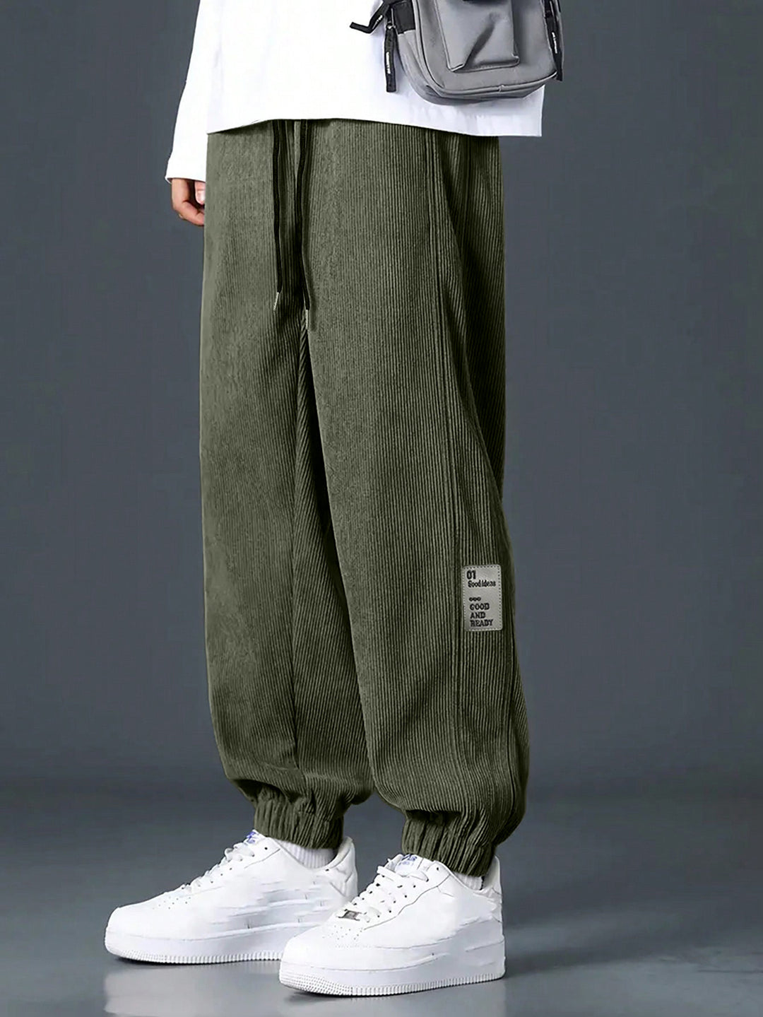 Herren Bekväma och avslappnade sweatpants med elastisk midja och sidfickor Mirla-Eva Jonsson