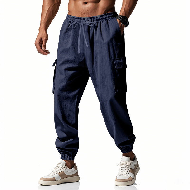 Herren Cargo-Joggingbyxor med Praktiska Sidofickor och Elastisk Midja Mirla-Eva Jonsson