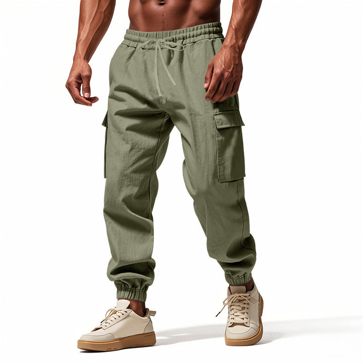 Herren Cargo-Joggingbyxor med Praktiska Sidofickor och Elastisk Midja Mirla-Eva Jonsson