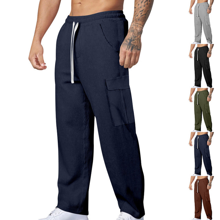 Herren Cargo-Joggingbyxor med Praktiska Sidofickor och Elastisk Midja Mirla-Eva Jonsson