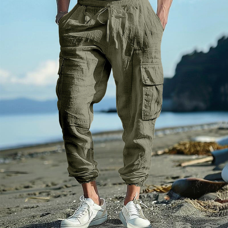 Herren Cargo-joggingbyxor med elastisk midja och praktiska sidofickor Mirla-Eva Jonsson
