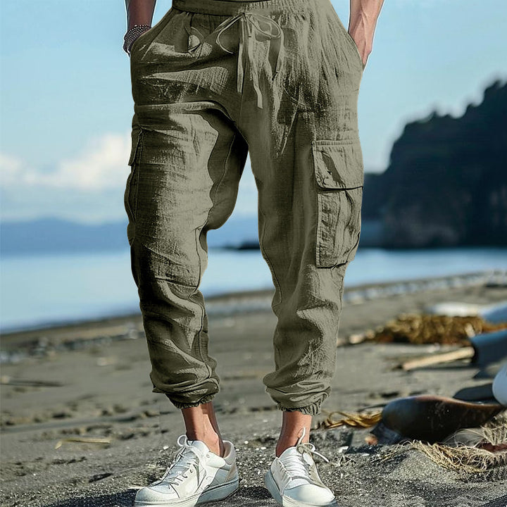 Herren Cargo-joggingbyxor med elastisk midja och praktiska sidofickor Mirla-Eva Jonsson