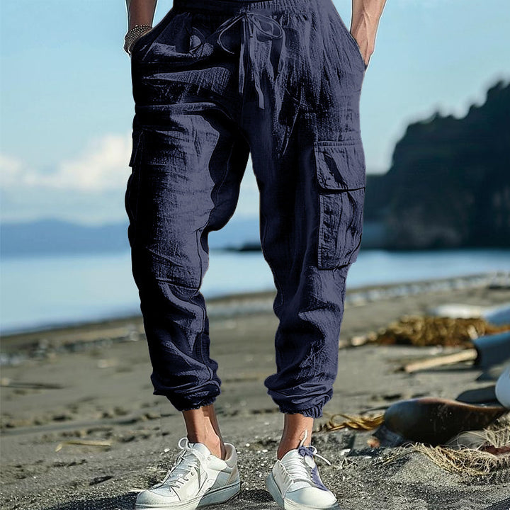 Herren Cargo-joggingbyxor med elastisk midja och praktiska sidofickor Mirla-Eva Jonsson