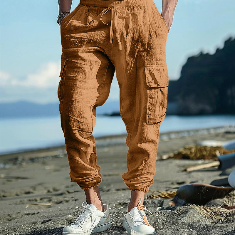 Herren Cargo-joggingbyxor med elastisk midja och praktiska sidofickor Mirla-Eva Jonsson