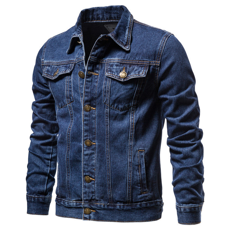Herren Denim-jacka I Klassisk Stil med Praktiska Fickor och Knapprik Dekor Mirla-Eva Jonsson