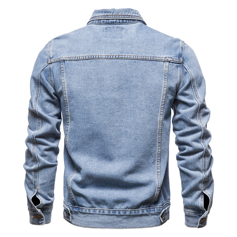 Herren Denim-jacka I Klassisk Stil med Praktiska Fickor och Knapprik Dekor Mirla-Eva Jonsson