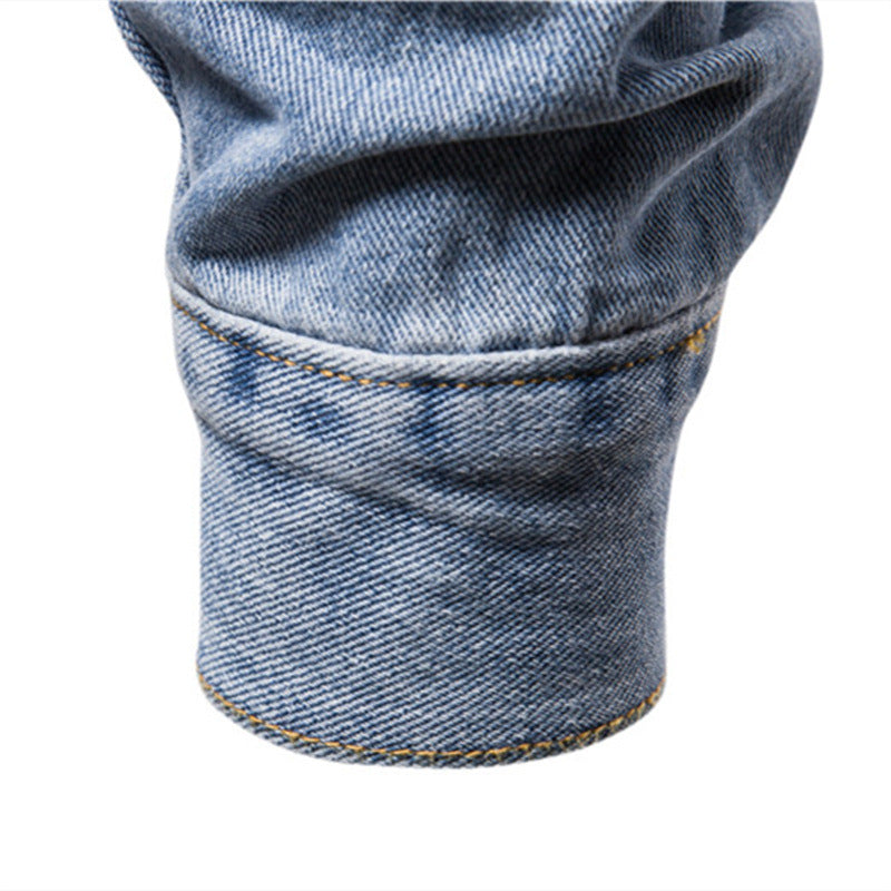 Herren Denim-jacka I Klassisk Stil med Praktiska Fickor och Knapprik Dekor Mirla-Eva Jonsson
