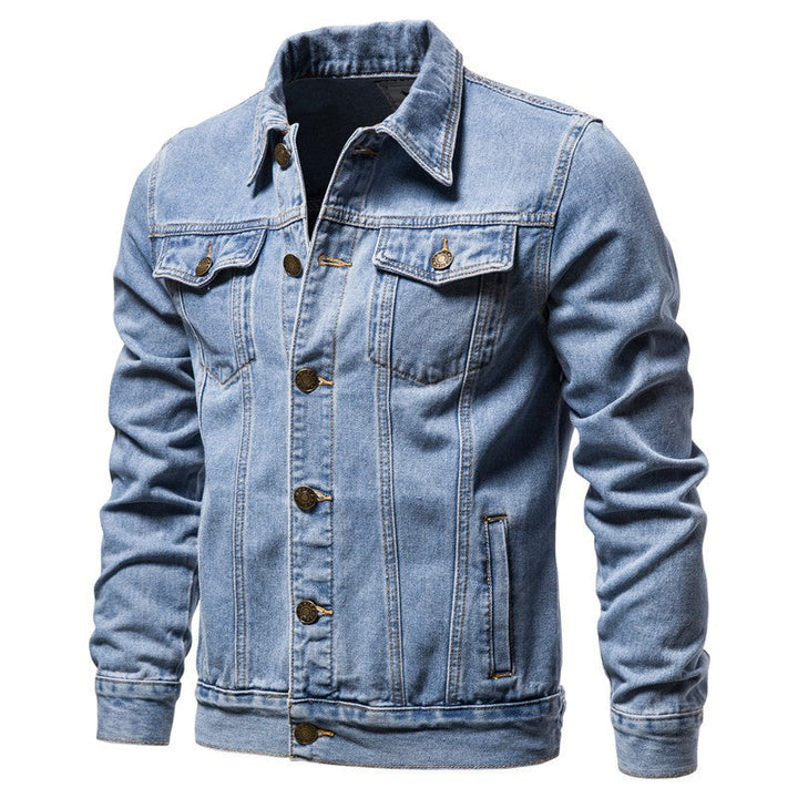 Herren Denim-jacka I Klassisk Stil med Praktiska Fickor och Knapprik Dekor Mirla-Eva Jonsson