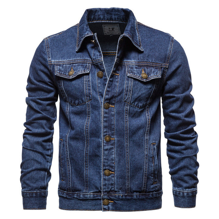 Herren Denim-jacka I Klassisk Stil med Praktiska Fickor och Knapprik Dekor Mirla-Eva Jonsson