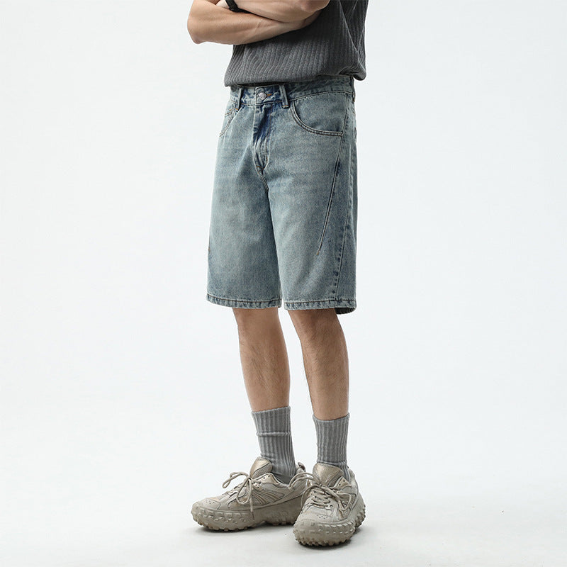 Herren Denim-shorts i avslappnad passform med sidfickor Mirla-Eva Jonsson