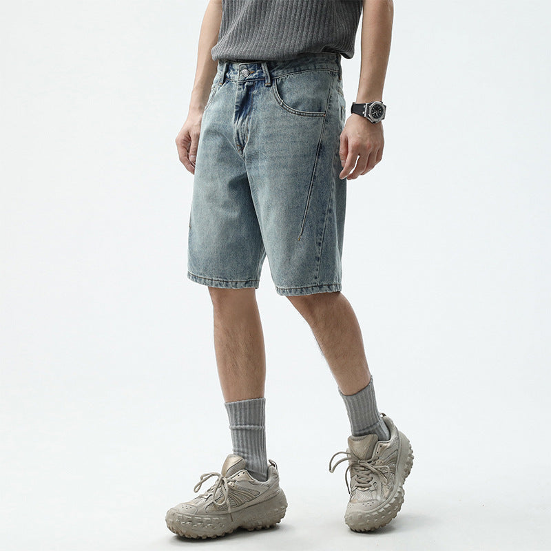 Herren Denim-shorts i avslappnad passform med sidfickor Mirla-Eva Jonsson