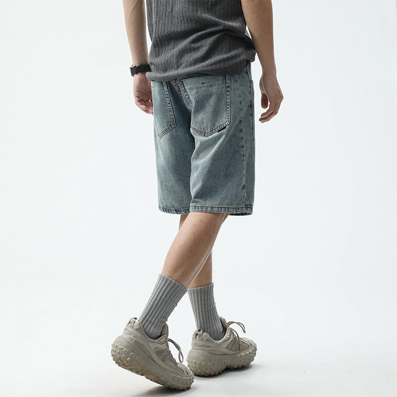 Herren Denim-shorts i avslappnad passform med sidfickor Mirla-Eva Jonsson