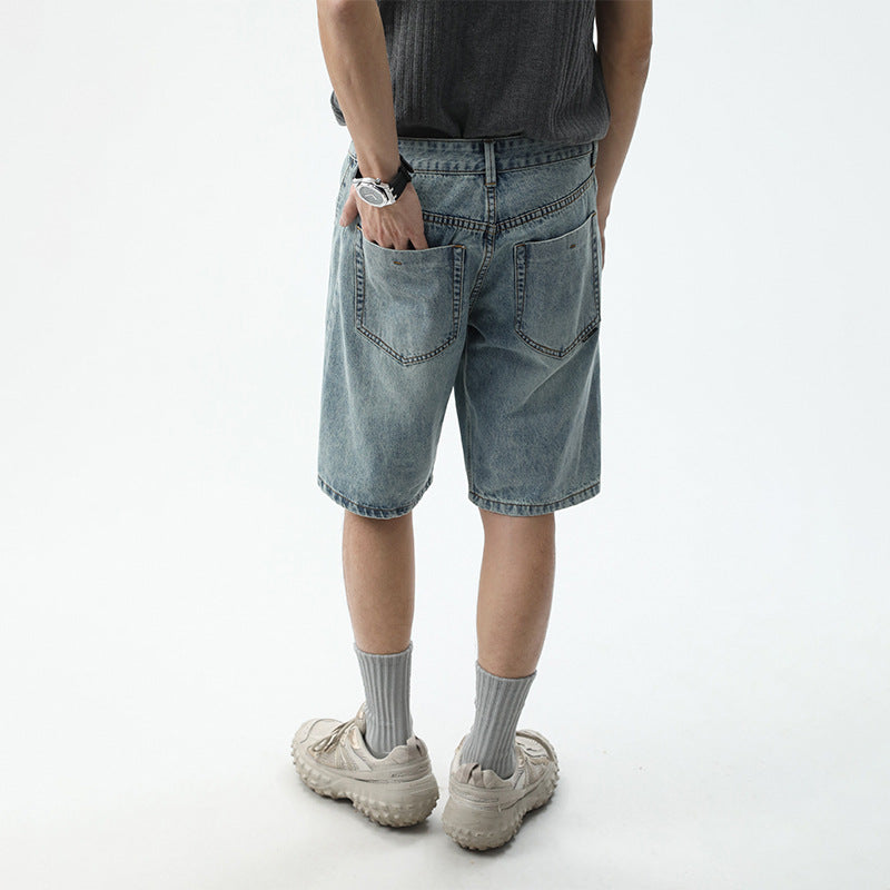 Herren Denim-shorts i avslappnad passform med sidfickor Mirla-Eva Jonsson