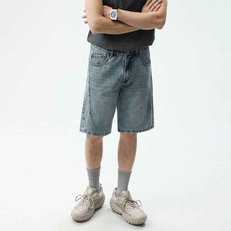 Herren Denim-shorts i avslappnad passform med sidfickor Mirla-Eva Jonsson
