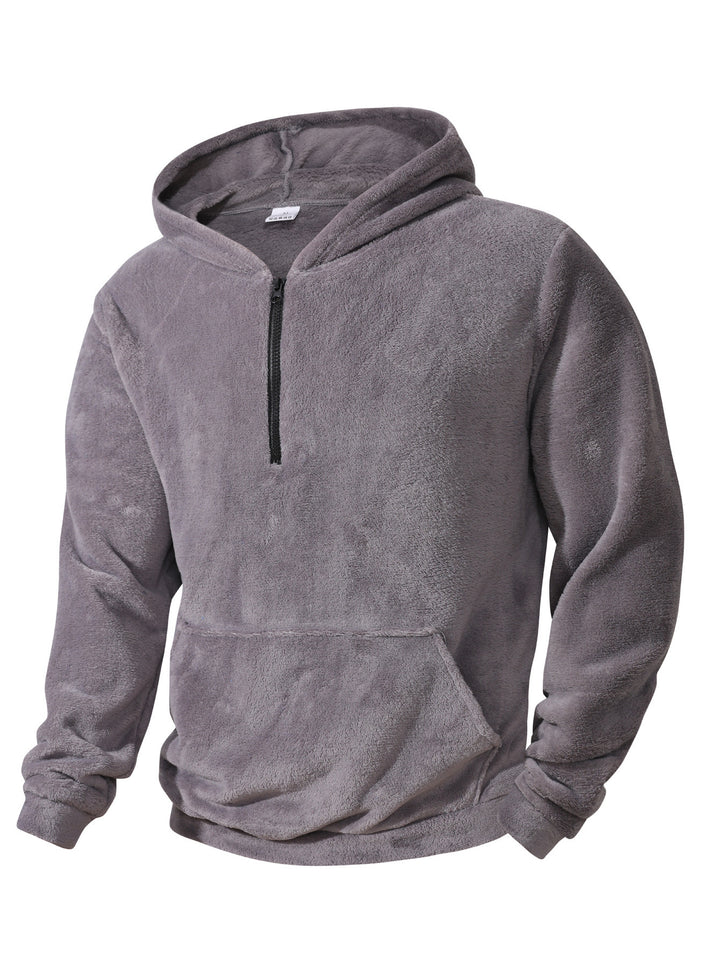 Herren Fleece-Hoodie med innovativ kort dragkedja Mirla-Eva Jonsson