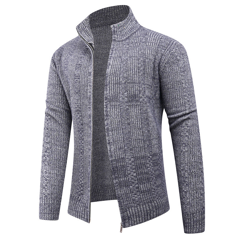 Herren Freizeit Strickjacke mit hohem Kragen und modernem Zipper Eva Jonsson-Eva Jonsson