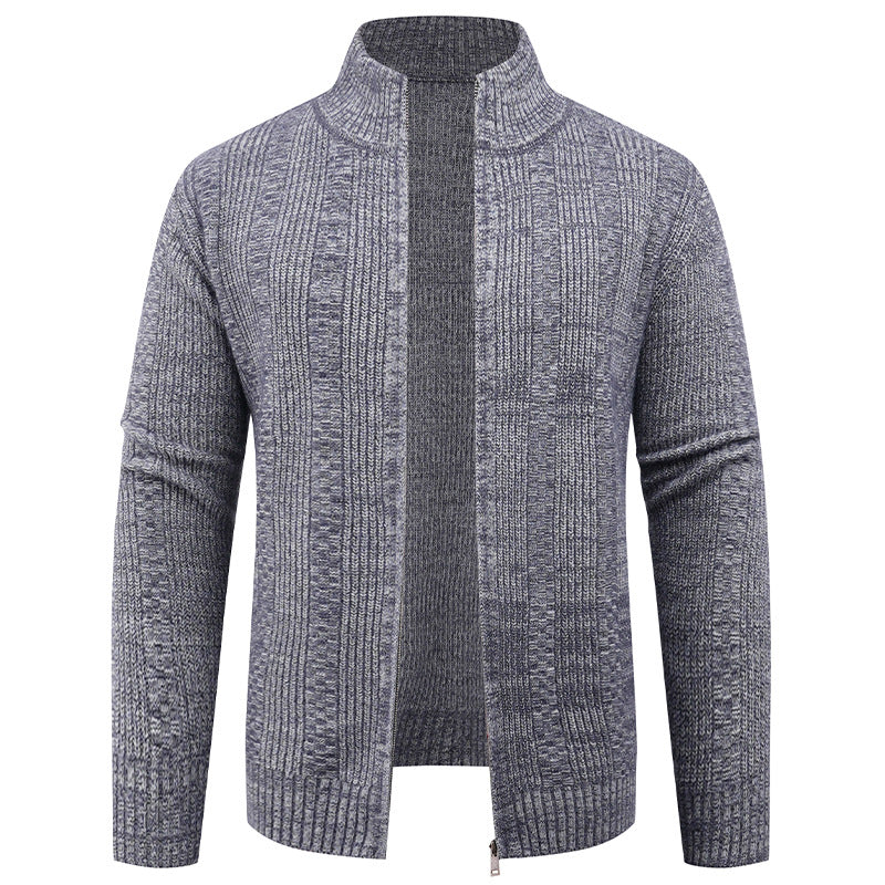 Herren Freizeit Strickjacke mit hohem Kragen und modernem Zipper Eva Jonsson-Eva Jonsson