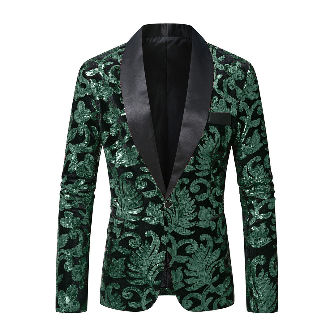 Herren Glittrande paljett-blazer med blommönster Mirla-Eva Jonsson