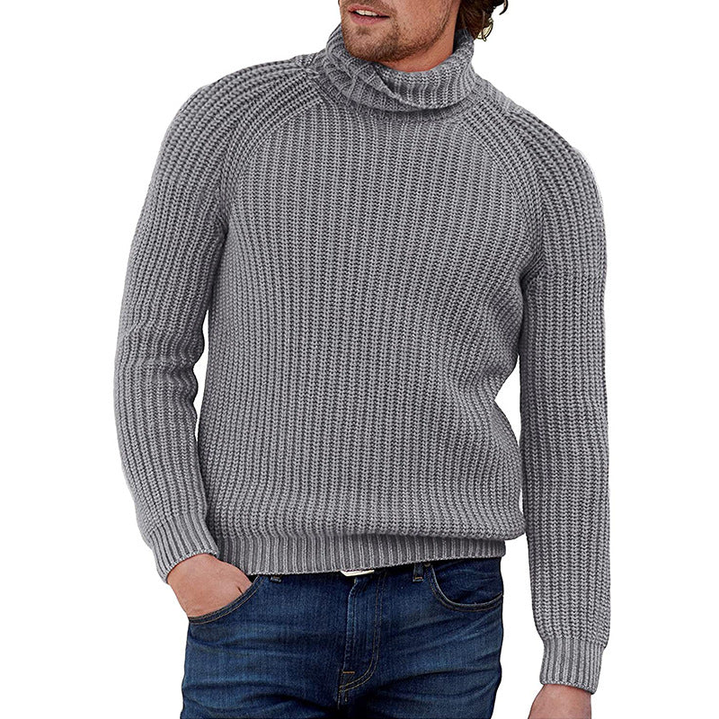Herren Grobstrick Pullover mit hohem Kragen Eva Jonsson-Eva Jonsson
