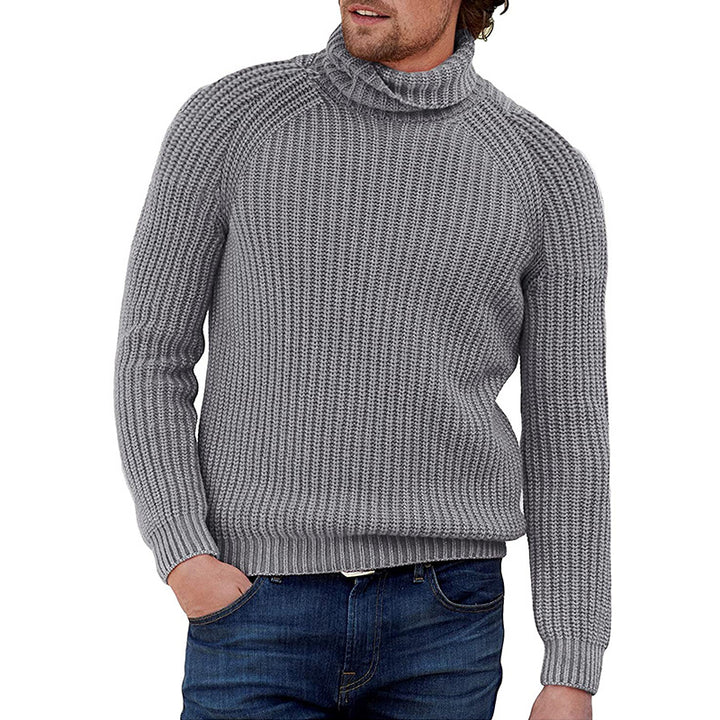 Herren Grobstrick Pullover mit hohem Kragen Eva Jonsson-Eva Jonsson