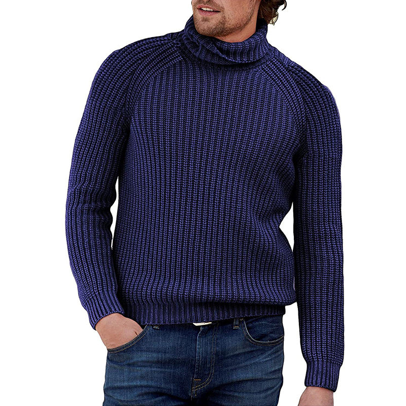 Herren Grobstrick Pullover mit hohem Kragen Eva Jonsson-Eva Jonsson