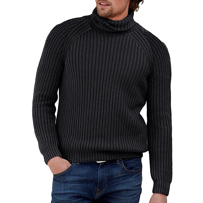 Herren Grobstrick Pullover mit hohem Kragen Eva Jonsson-Eva Jonsson