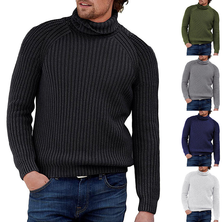 Herren Grobstrick Pullover mit hohem Kragen Eva Jonsson-Eva Jonsson