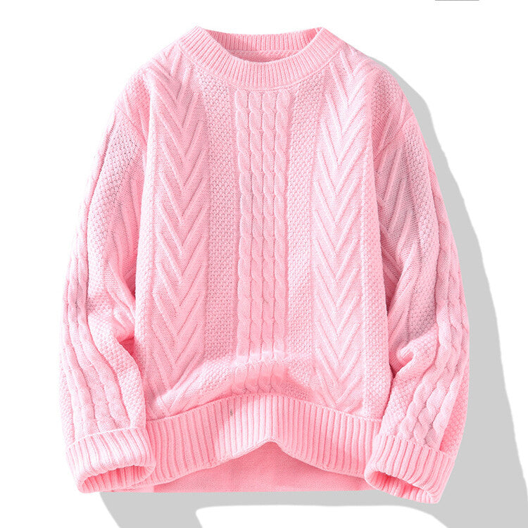 Herren Grobstrickpullover mit Zopfmuster und lässigem Schnitt Eva Jonsson-Eva Jonsson