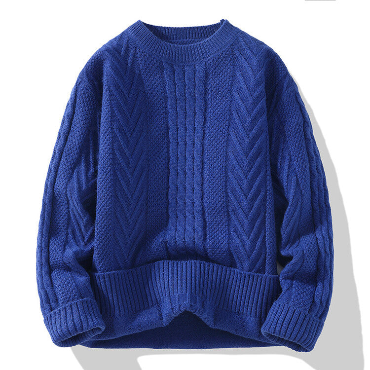 Herren Grobstrickpullover mit Zopfmuster und lässigem Schnitt Eva Jonsson-Eva Jonsson