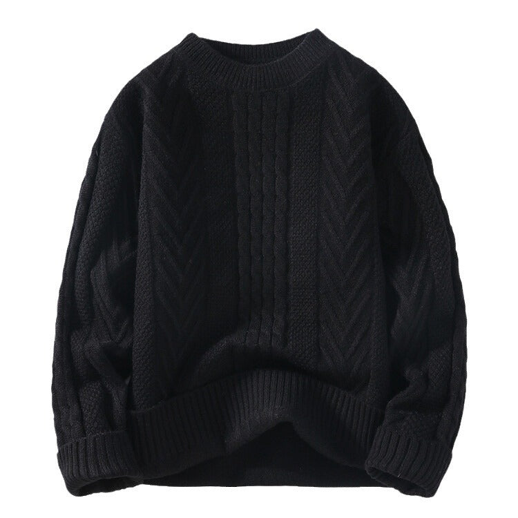 Herren Grobstrickpullover mit Zopfmuster und lässigem Schnitt Eva Jonsson-Eva Jonsson