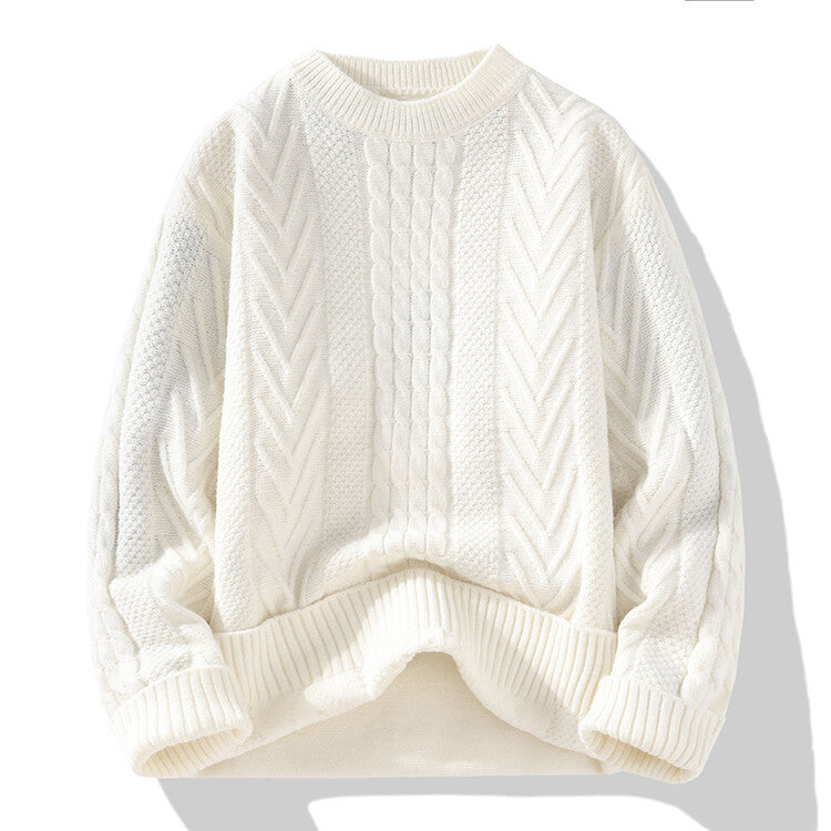 Herren Grobstrickpullover mit Zopfmuster und lässigem Schnitt Eva Jonsson-Eva Jonsson