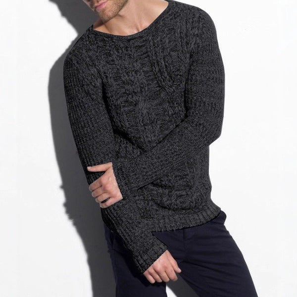Herren Grobstrickpullover mit strukturiertem Zopfdesign und lässigem Rundhalsausschnitt Mirla-Eva Jonsson