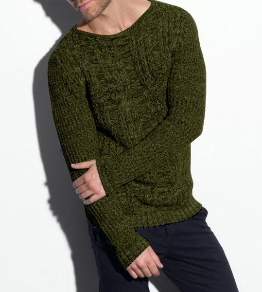 Herren Grobstrickpullover mit strukturiertem Zopfdesign und lässigem Rundhalsausschnitt Mirla-Eva Jonsson