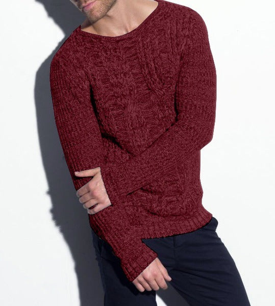 Herren Grobstrickpullover mit strukturiertem Zopfdesign und lässigem Rundhalsausschnitt Mirla-Eva Jonsson