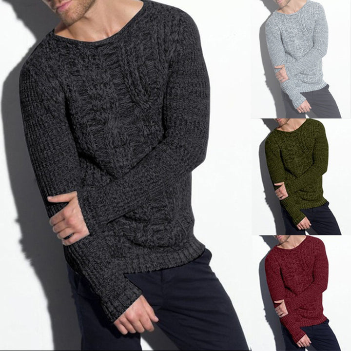 Herren Grobstrickpullover mit strukturiertem Zopfdesign und lässigem Rundhalsausschnitt Mirla-Eva Jonsson
