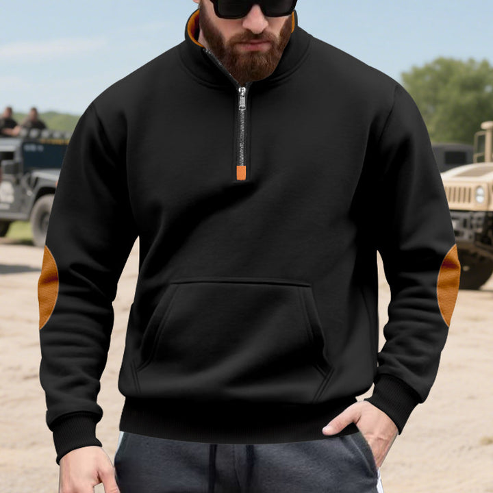Herren Hoodie med modernt ståkrage och kontrastdetaljer Mirla-Eva Jonsson