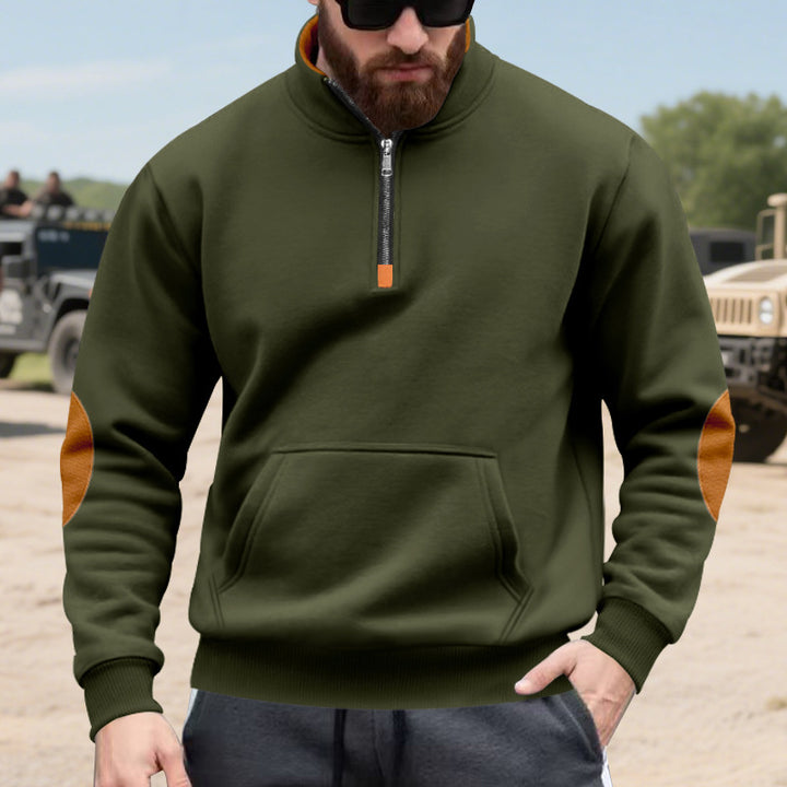 Herren Hoodie med modernt ståkrage och kontrastdetaljer Mirla-Eva Jonsson