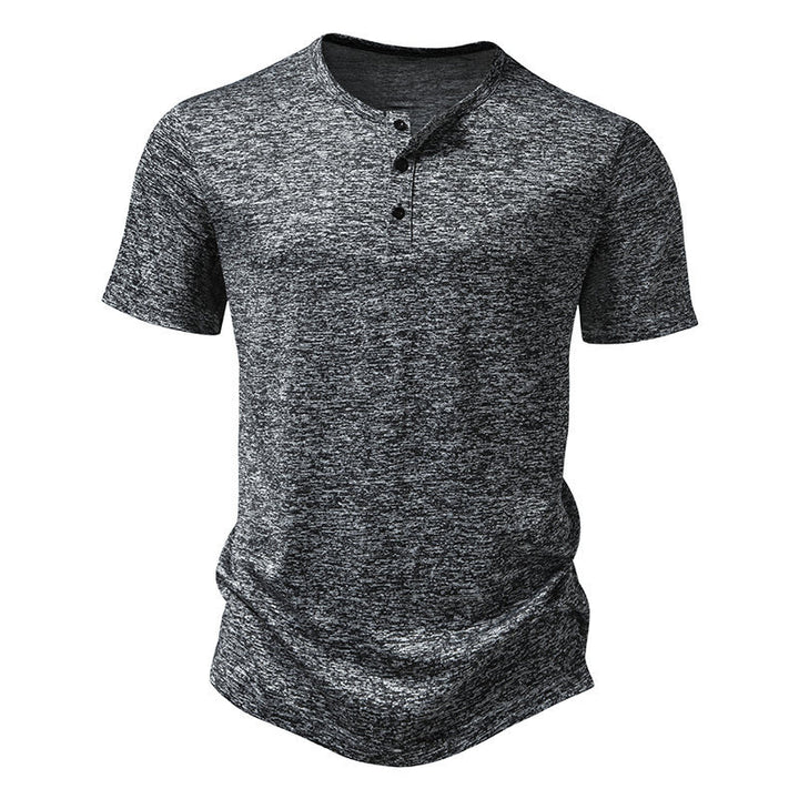Herren Kortärmad Henley T-shirt med högkvalitativ bomull Eva Jonsson-Eva Jonsson