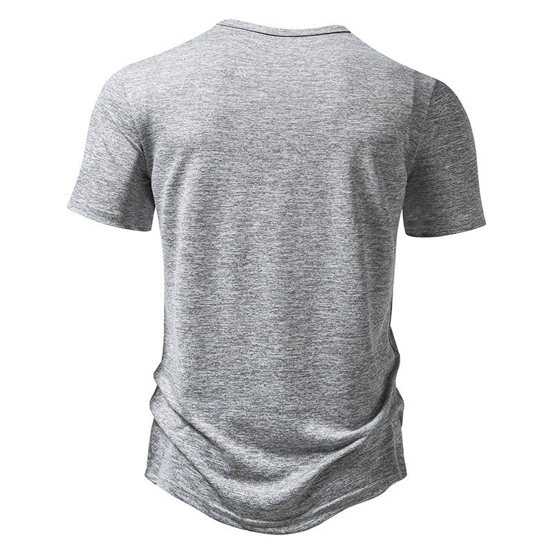 Herren Kortärmad Henley T-shirt med högkvalitativ bomull Eva Jonsson-Eva Jonsson