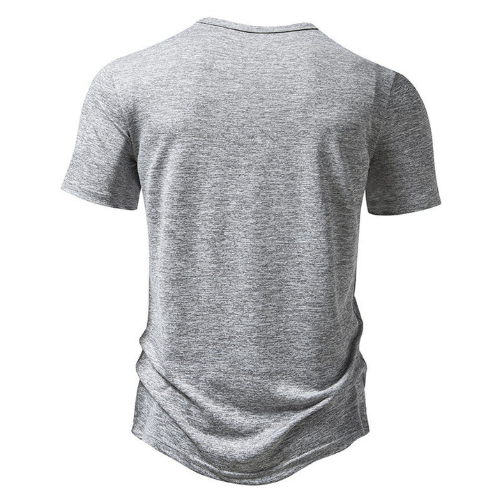 Herren Kortärmad Henley T-shirt med högkvalitativ bomull Eva Jonsson-Eva Jonsson