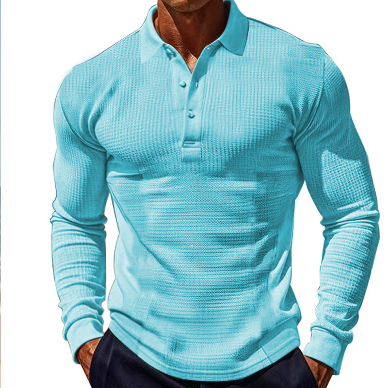 Herren Långärmad Poloshirt med strukturerad design Mirla-Eva Jonsson