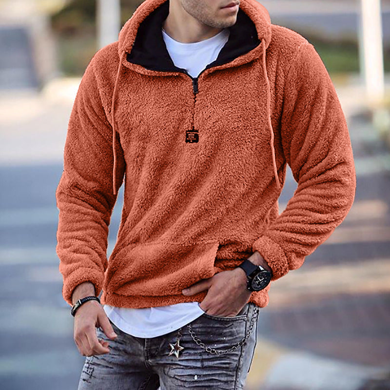 Herren Mysig Hoodie med halv dragkedja i trendig design Eva Jonsson-Eva Jonsson