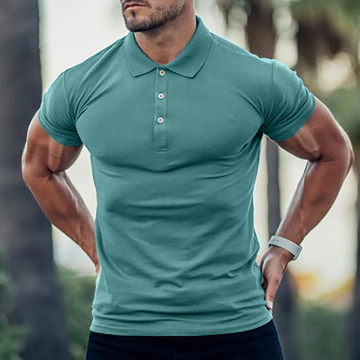 Herren Polo-Shirt med kroppsbetonad skärning och högkvalitativ Pique-textur Mirla-Eva Jonsson