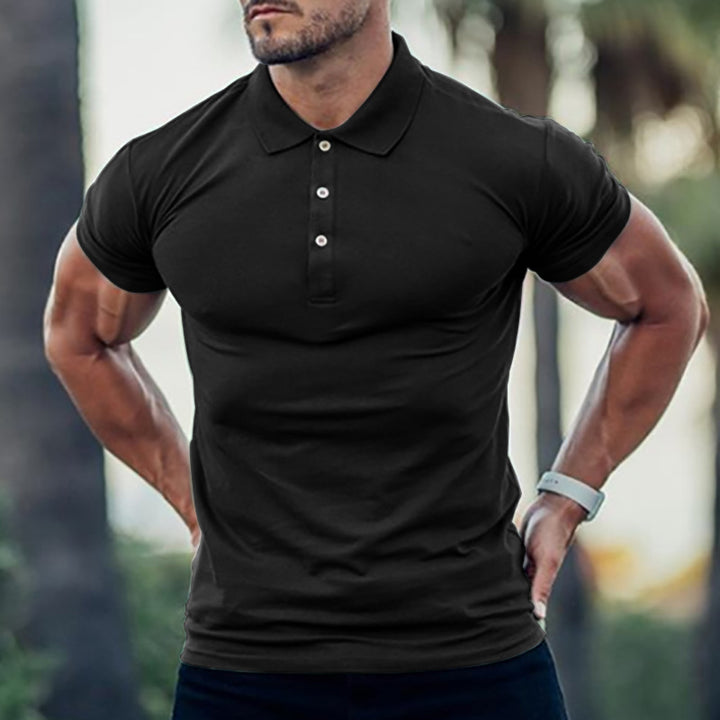 Herren Polo-Shirt med kroppsbetonad skärning och högkvalitativ Pique-textur Mirla-Eva Jonsson