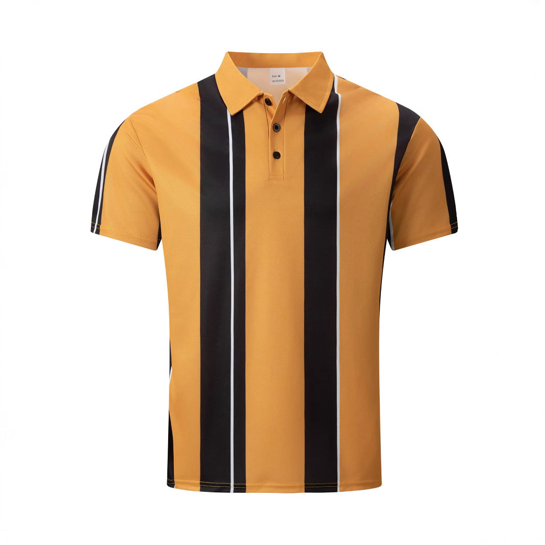 Herren Polo-Shirt med modern randig mönster Mirla-Eva Jonsson