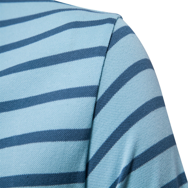 Herren Polo-Shirt med modernt randmönster och bekväm passform Mirla-Eva Jonsson