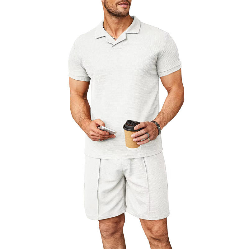 Herren Polo-Shirt och Shorts-set i andningsbart material med fin struktur Eva Jonsson-Eva Jonsson