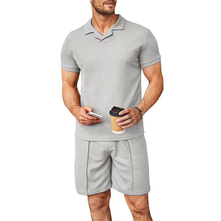 Herren Polo-Shirt och Shorts-set i andningsbart material med fin struktur Eva Jonsson-Eva Jonsson